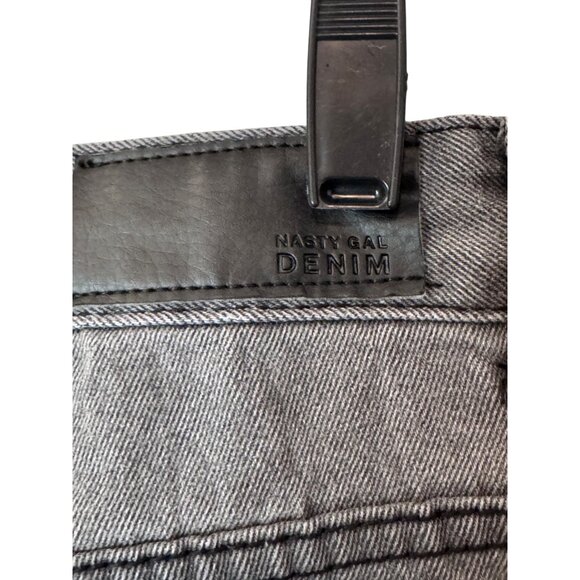 Nasty Gal grey black Side By Side high waisted mom jeans size 40 - Picture 10 of 11